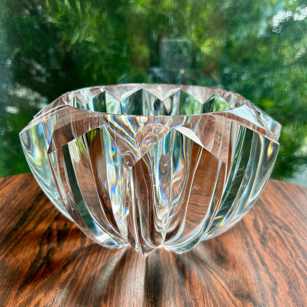 Vintage Judith Kruger Faceted Lucite Bowl – Grainware/Tiara Acrylic Centerpiece